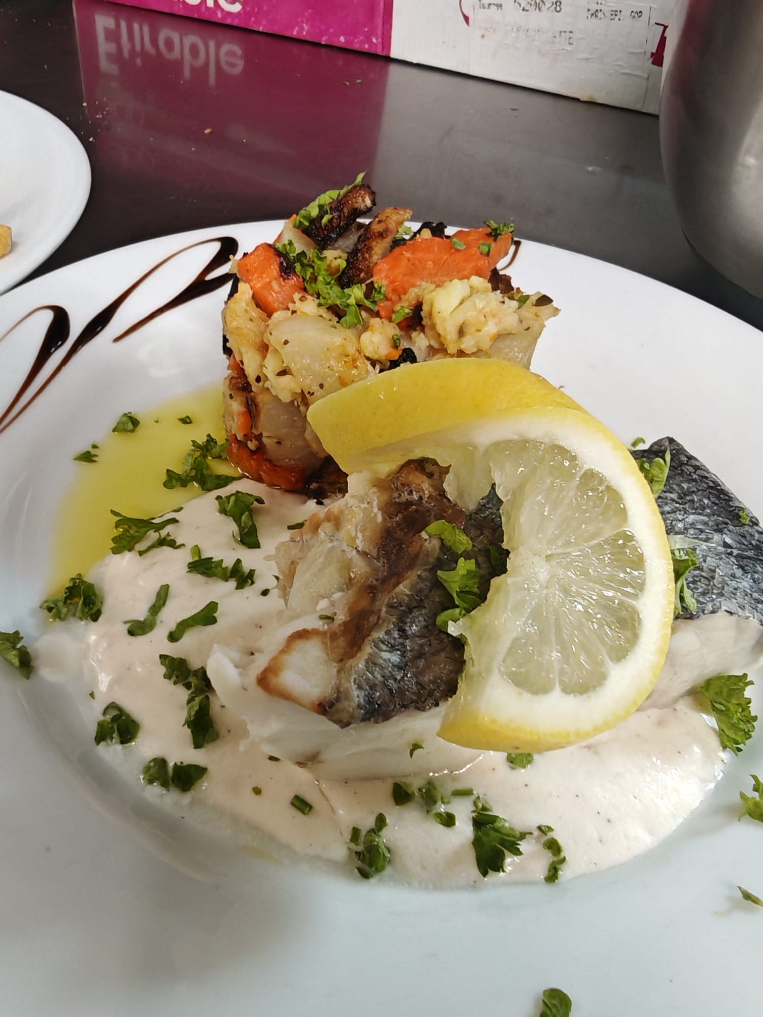 Poisson frais sauce creme